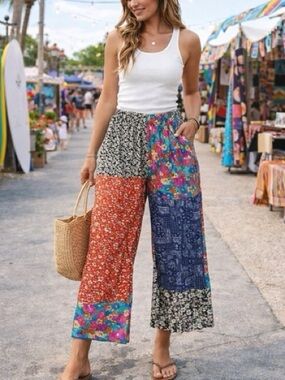 NWT Natural Life Boho Patchwork Print “Mimi”
Cropped Pant Size Medium